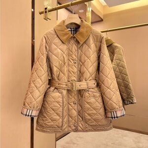 Burberry Tan Quilted Jacket with Belt
